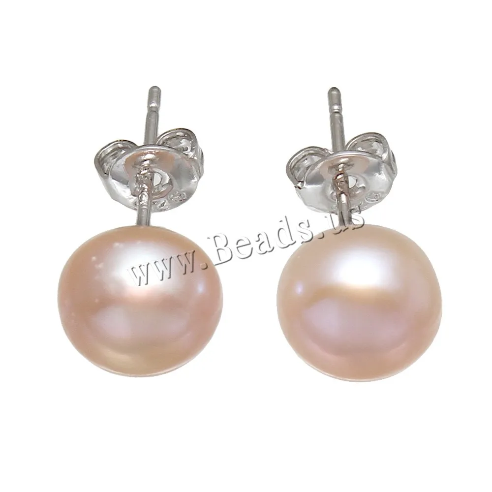 1 пара/кор. серьги из натурального пресноводного жемчуга розового цвета с