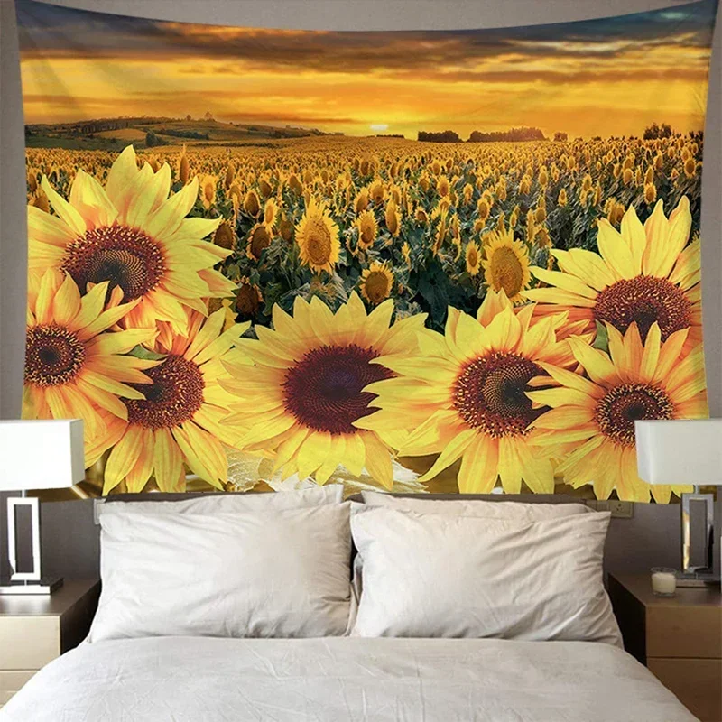 Подсолнечный цветок искусственный Подвесной Настенный полиэстеровый тонкий