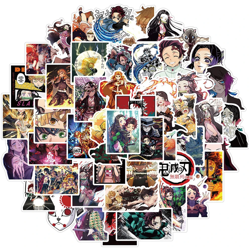 

Стикеры аниме «рассекающий демонов», наклейки-граффити для мотоцикла, скейтборда, багажа, 10/30/50 шт.