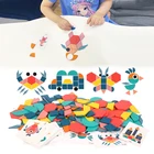 Новый детский деревянный 3D пазл, интеллектуальная доска, детские развивающие Обучающие игрушки Монтессори для детей, геометрические головоломки, игрушка