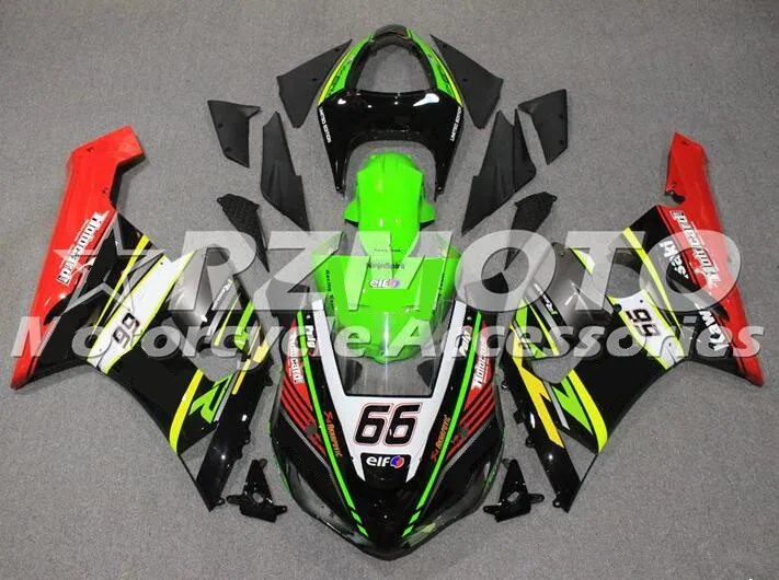 

Комплект обтекателей для нового мотоцикла ABS, подходит для kawasaki Ninja ZX6R 636 2005 6R 05 06, цвет красный/зеленый
