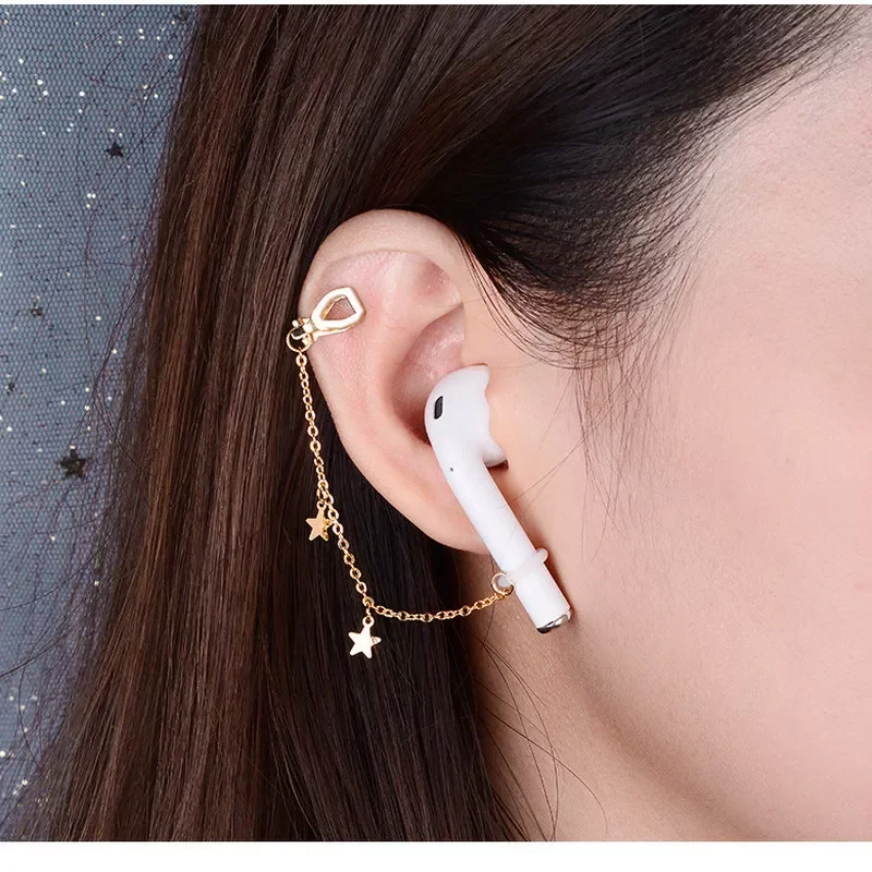 

Fashion Anti-Lost Ear Clip Bluetooth Earphone Holders Accessories Unisex earrings for Airpods 1 2 3 For Airpods Pro Earrings