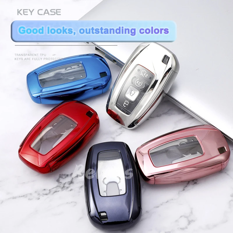 

Plating TPU Car Key Case Cover Protector for Lincoln MKC MKX MKZ Navigator 2017 2018 2019 Key Shell Auto Accessories