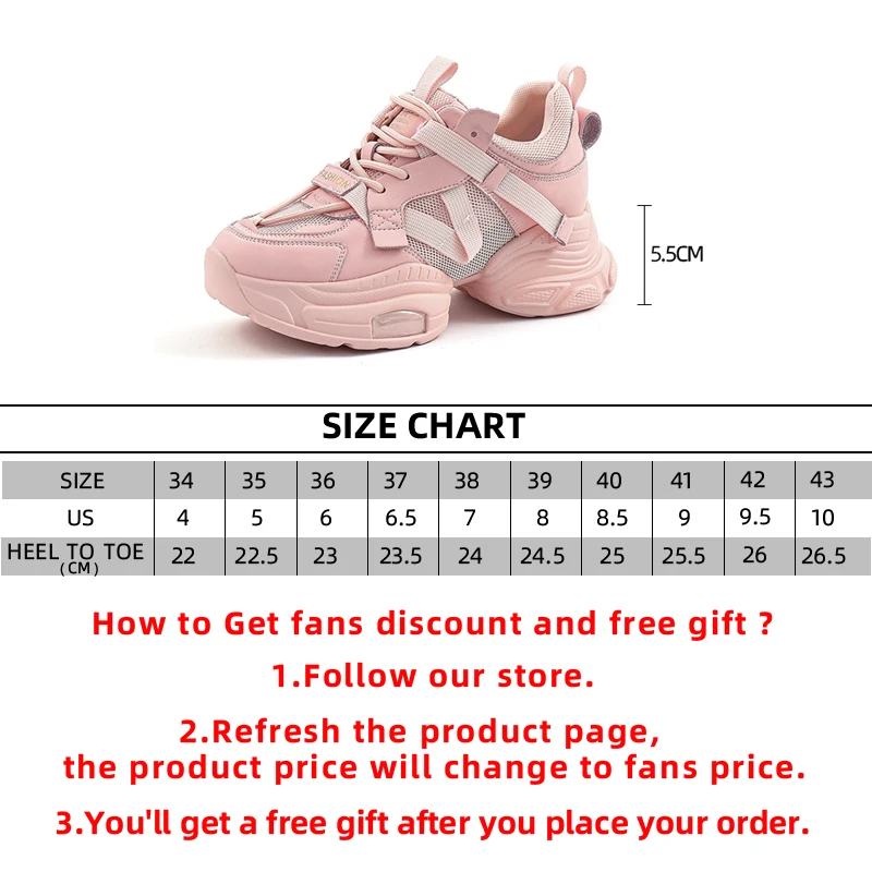 5.5cm Air Mesh Genuine Leather 2023 Women Summer Hollowing Soft Sole Platform Wedge Fashion Chunky Ladies Sneakers Woman Shoes