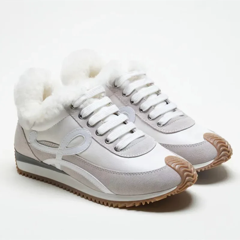 Новые зимние немецкие тренировочные туфли с мехом арганы вафельные женские