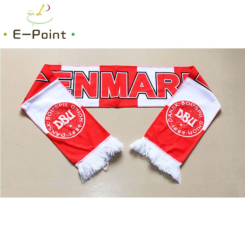 

145*16 cm Size Denmark National Football Team Scarf for Fans 2022 Football World Cup Russia Double-faced Velvet Material