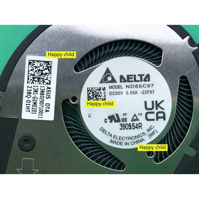 Оригинальный охлаждающий вентилятор для процессора графического ASUS Zenbook S 13 OLED