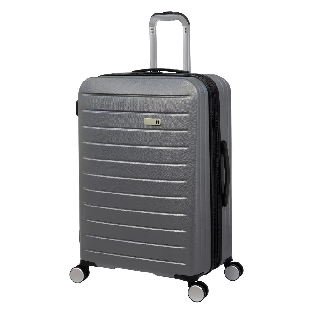 

it luggage Legion 28" Hardside Checked 8 Wheel Expandable Spinner, Silver
