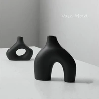 unique arch vase mold for making concrete cement plaster resin jesmonite twisted u form planter flower pot