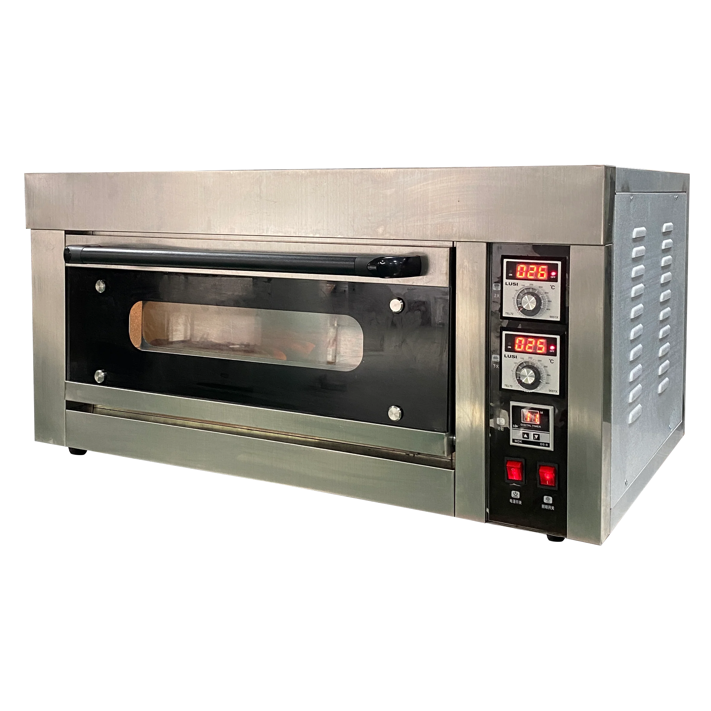 Фото 【Хит продаж】1-слойная 1-противневая электрическая печь Deluxe Deck Oven для коммерческого использования, для выпечки тортов, хлеба и пиццы №2
