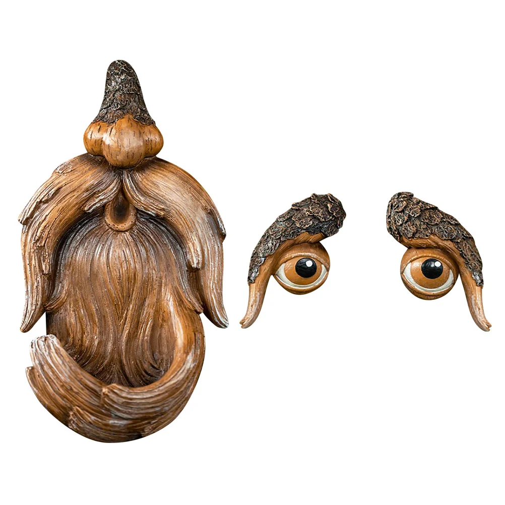 

Кормушка для птиц на улице, декоративная уличная статуя для рассады, с лицом дерева, фидер для птиц, садовые статуи, декор для лица дерева