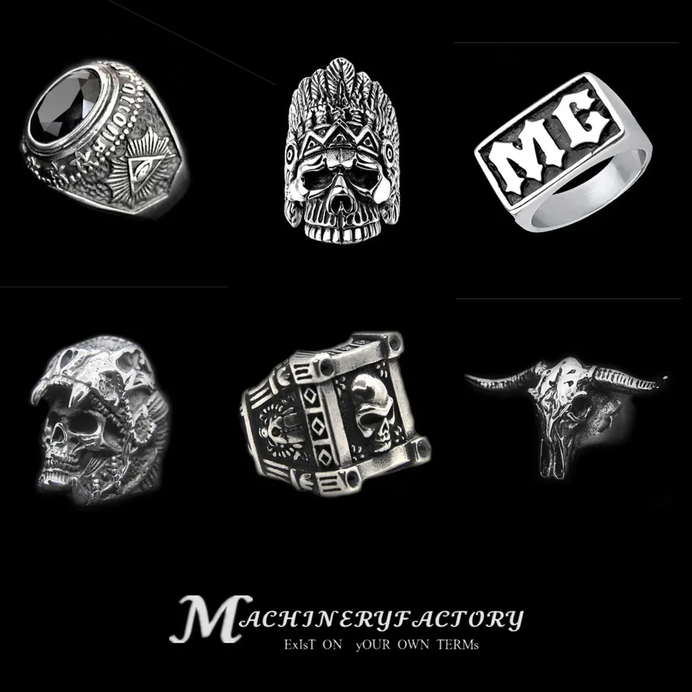 

Retro Punk Men Ring Demon Skeleton Hip Hop Rock Locomotive Ring Titanium Steel Ring Men Jewelry