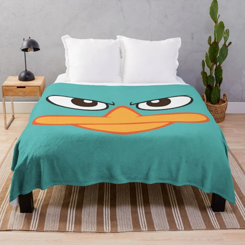 

Perry the Platypus Mask Throw Blanket Fluffy Blankets Large
