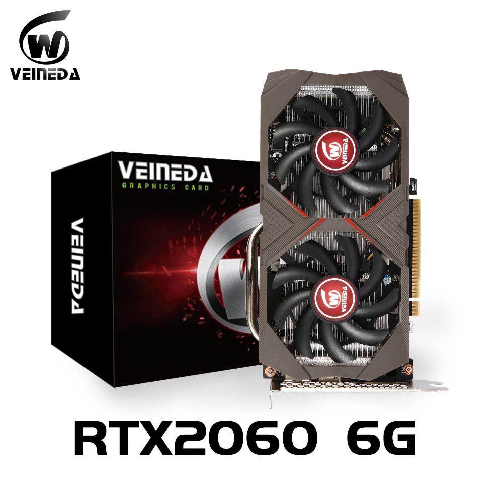 VEINEDA Graphics Cards GPU RTX 2060 6G GDDR6 192Bit PC Desktop video card PCI E 3.0 computer Refurbished