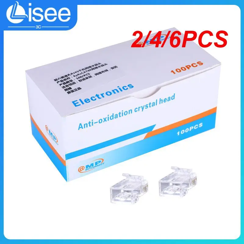 

2/4/6PCS Stronger Oxidation Resistance Cat5 / Cat5e Lan Network Cables Adapter Durable Rj45 Connector Network Plug High Speed