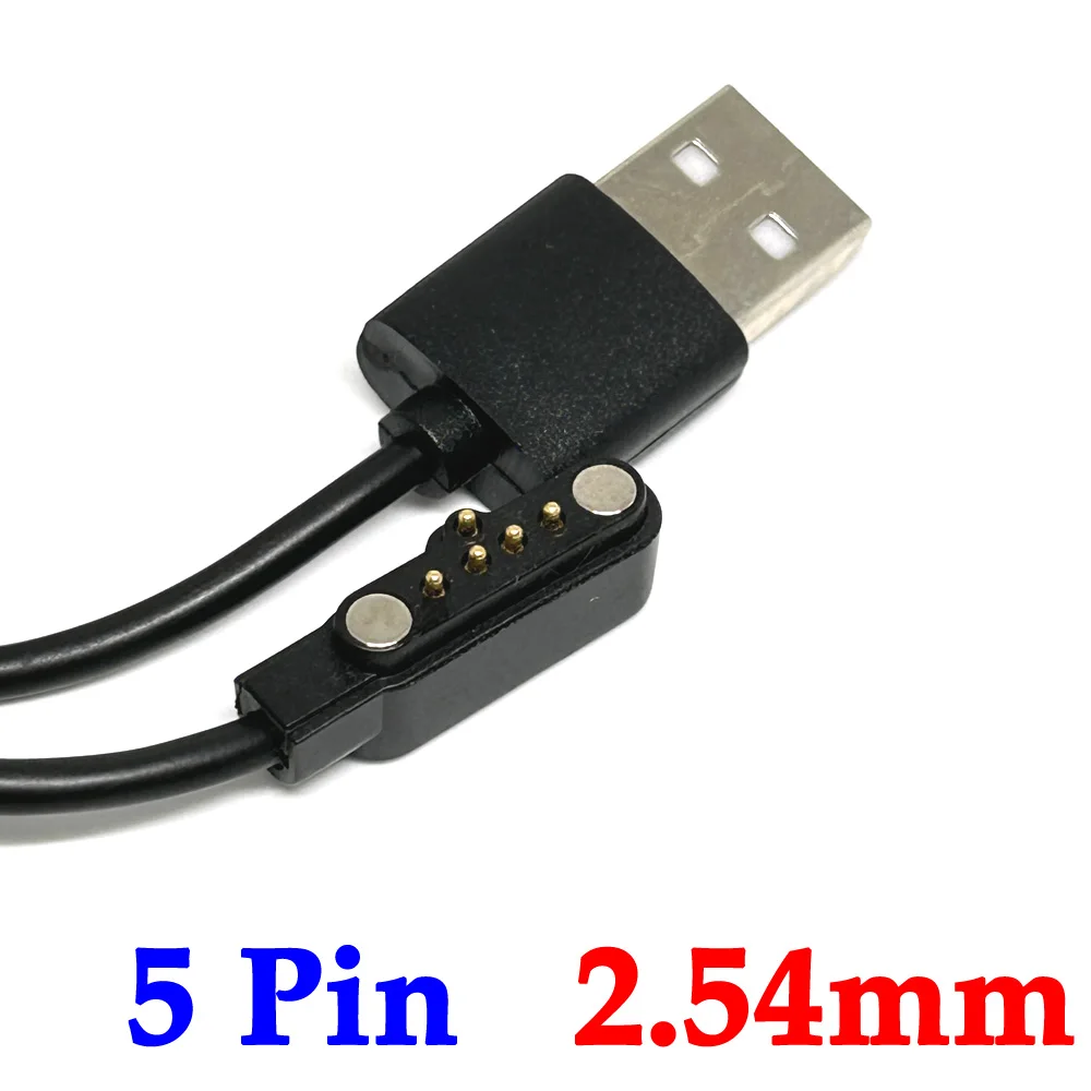 

1/2pcs 5Pin 2.54mm Strong Magnetic Charge Cable USB Charging Line Cord Rope Black White Color for Smart Watches 99% Universal