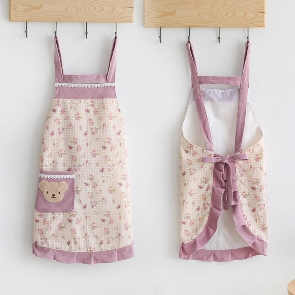 

Fashionable Cotton Apron Women's Thin Kitchen Breathable Cooking Overalls Cute Anti-fouling Apron For Women Baking Accessories