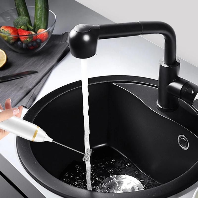 Ручной взбиватель молока USB-электрический Двойной венчик из нержавеющей стали