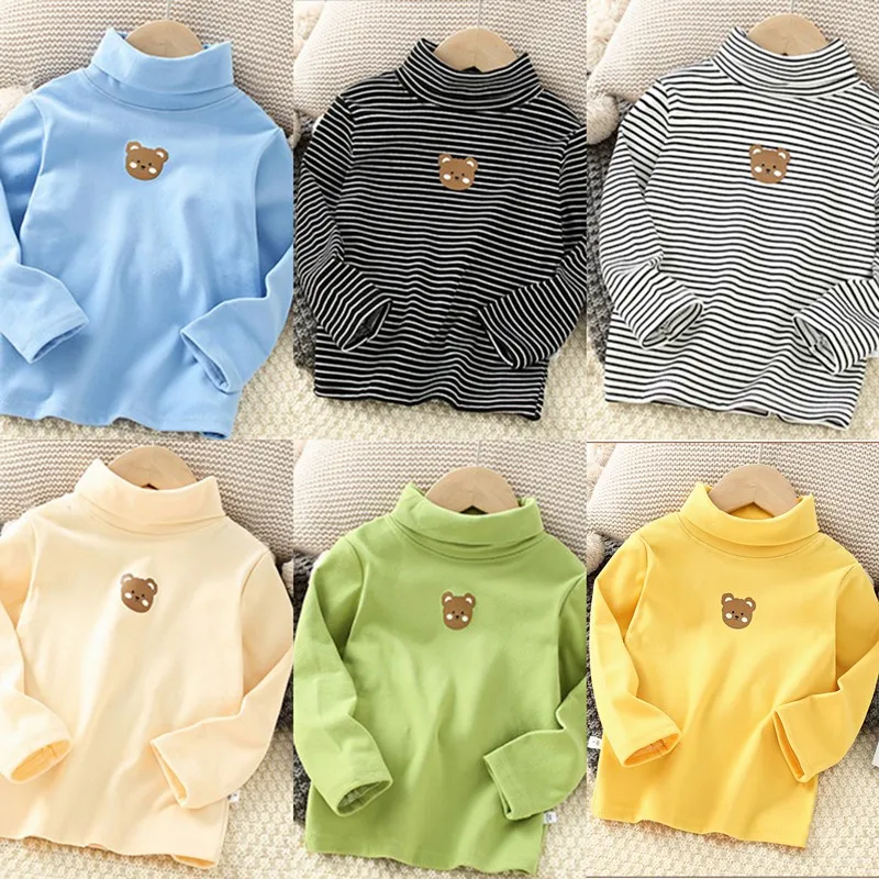 

Детская утепленная футболка с длинным рукавом и высоким воротником