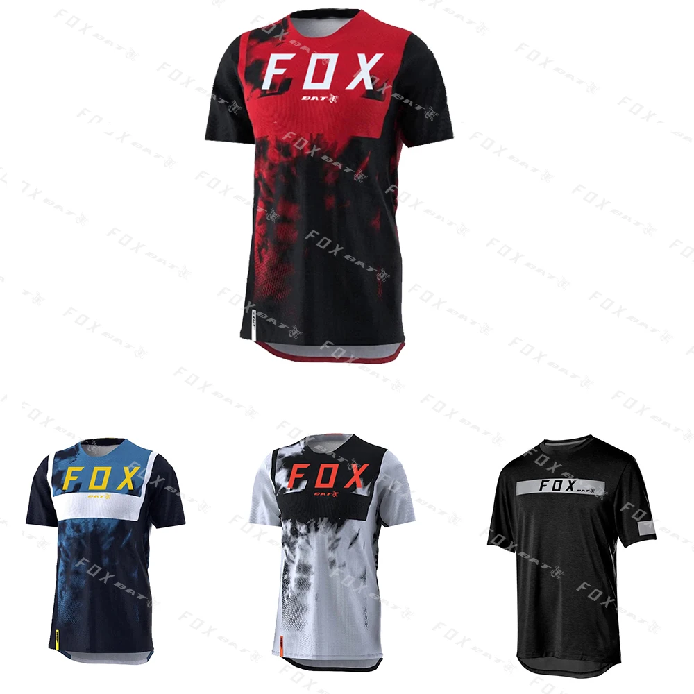 

Men Cycling Clothing Short Sleeves Quick Drying Bat Fox MTB T-Shirts Mountain Biking Motocross Downhill Jersey Downhill Shirt