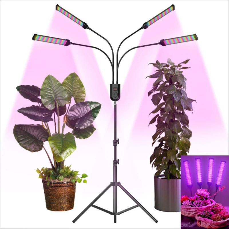 Full Specturm LED Grow Light with Remote Control Phyto Lamp 3 Light Modes Dimmable Timing Growth Light for Plant Greenhouse Tent