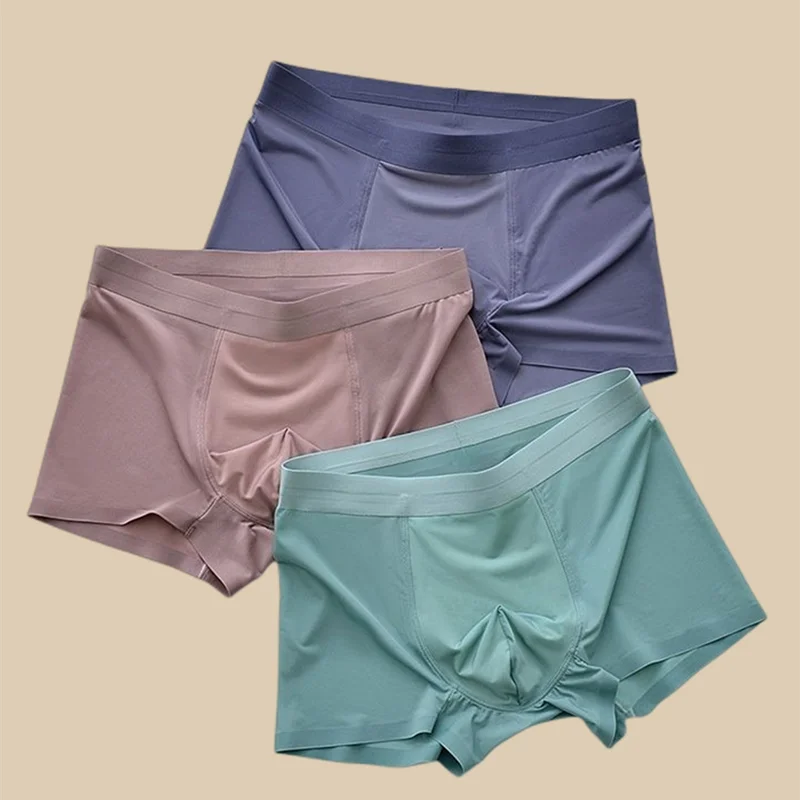 Ice Silk Boxer for Man Large Size L-XXXXXL Man Underwear Fashion Boxers Underpants Cozy Boxer Shorts Thin Homme Boxer Panties
