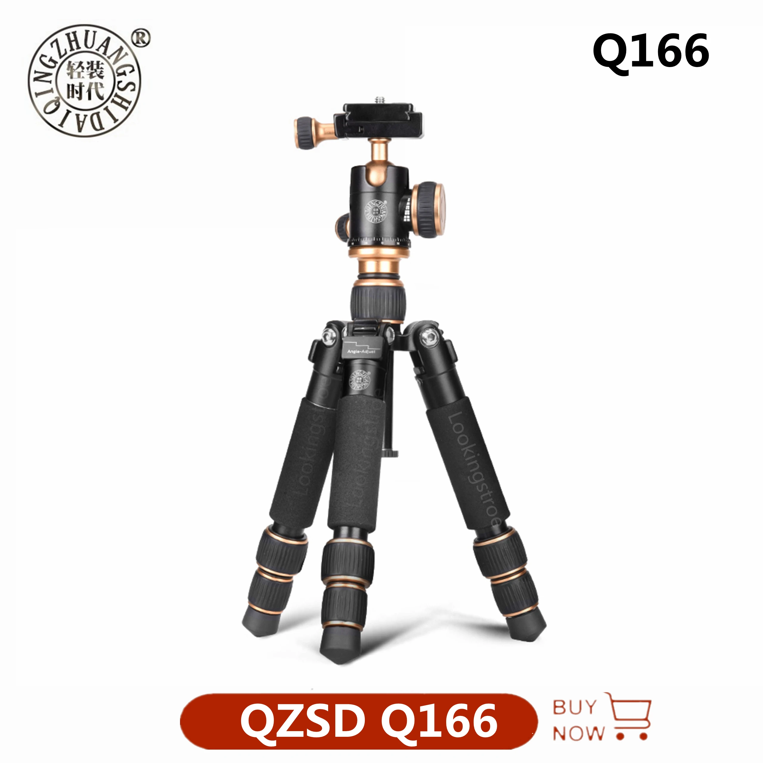 Настольный портативный мини-штатив QZSD Q166 из алюминиевого сплава, легкий вес, фотография для всех цифровых зеркальных камер