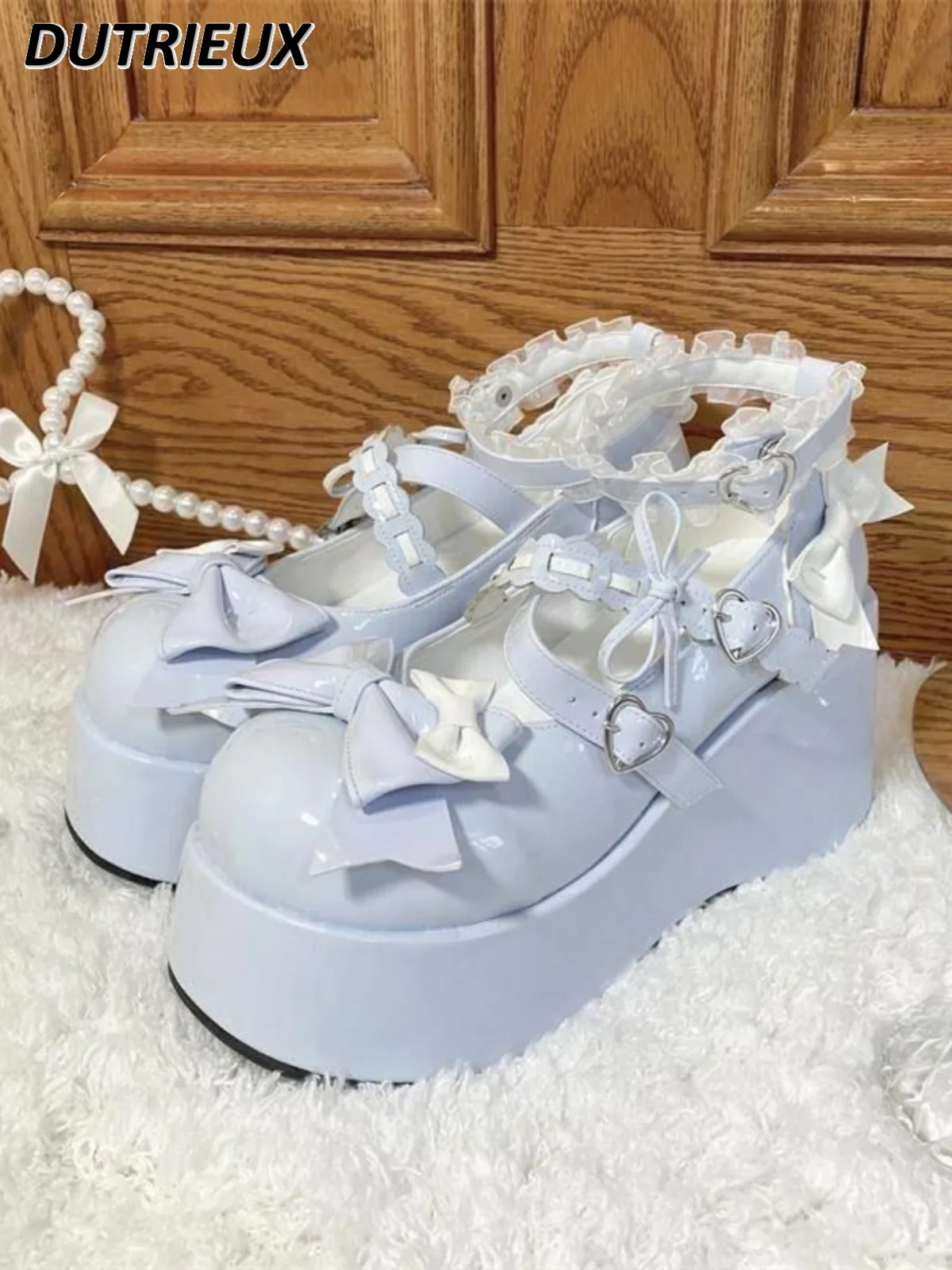 Y2K японский стиль милые крутые женские туфли-лодочки в стиле Лолиты JK Punk Goth L Mary Jane