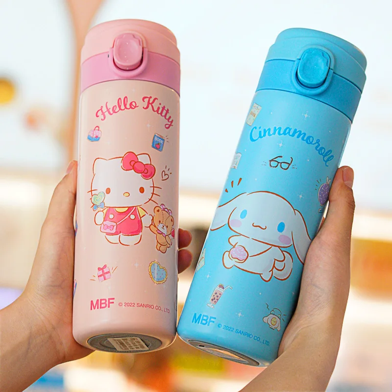 Hot Kawaii Kuromi Water Thermos Pink Cartoon Stainless Steel