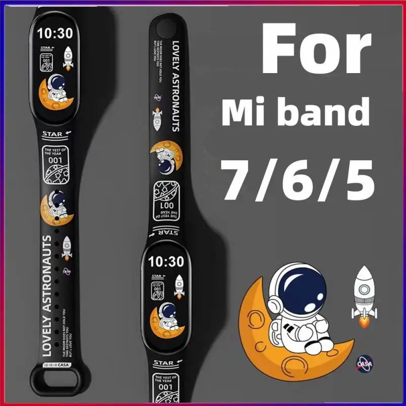 

Silicone Strap For Xiaomi Mi Band 5 6 7 Universal Wrist Strap Replacement Sport Watchband For Mi Band 7 Printing Watch Strap