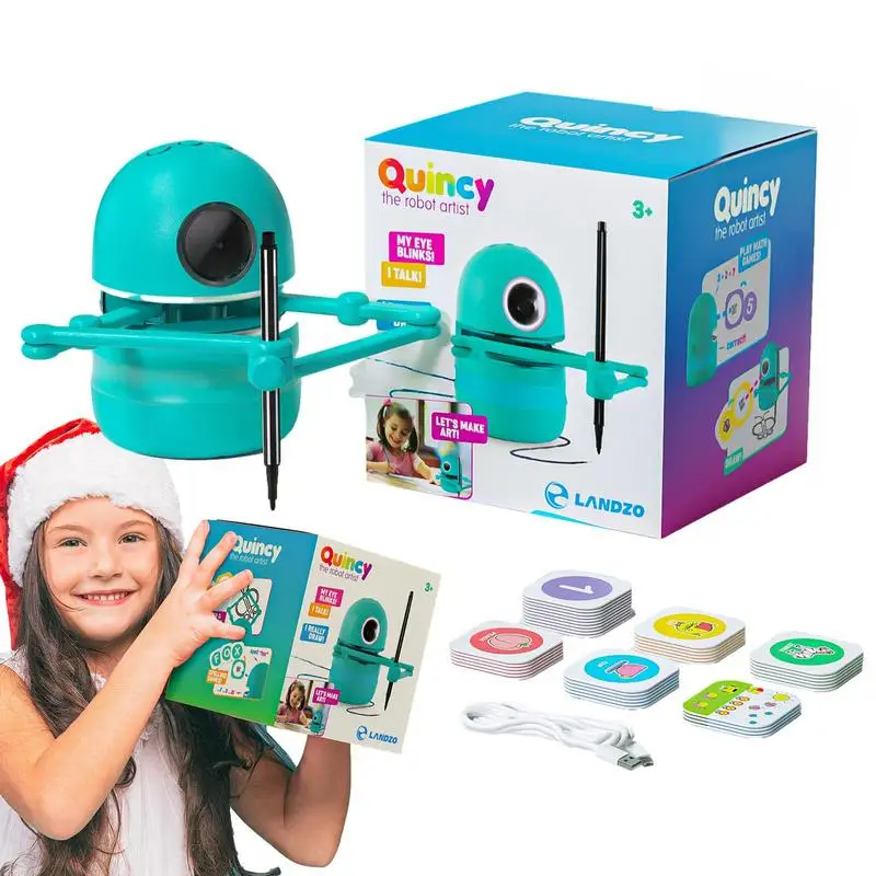

Educational Robot Toys Kids Drawing Robot Toy for 3 4 Year Old Interactive Talking Spelling Teach Math Toys