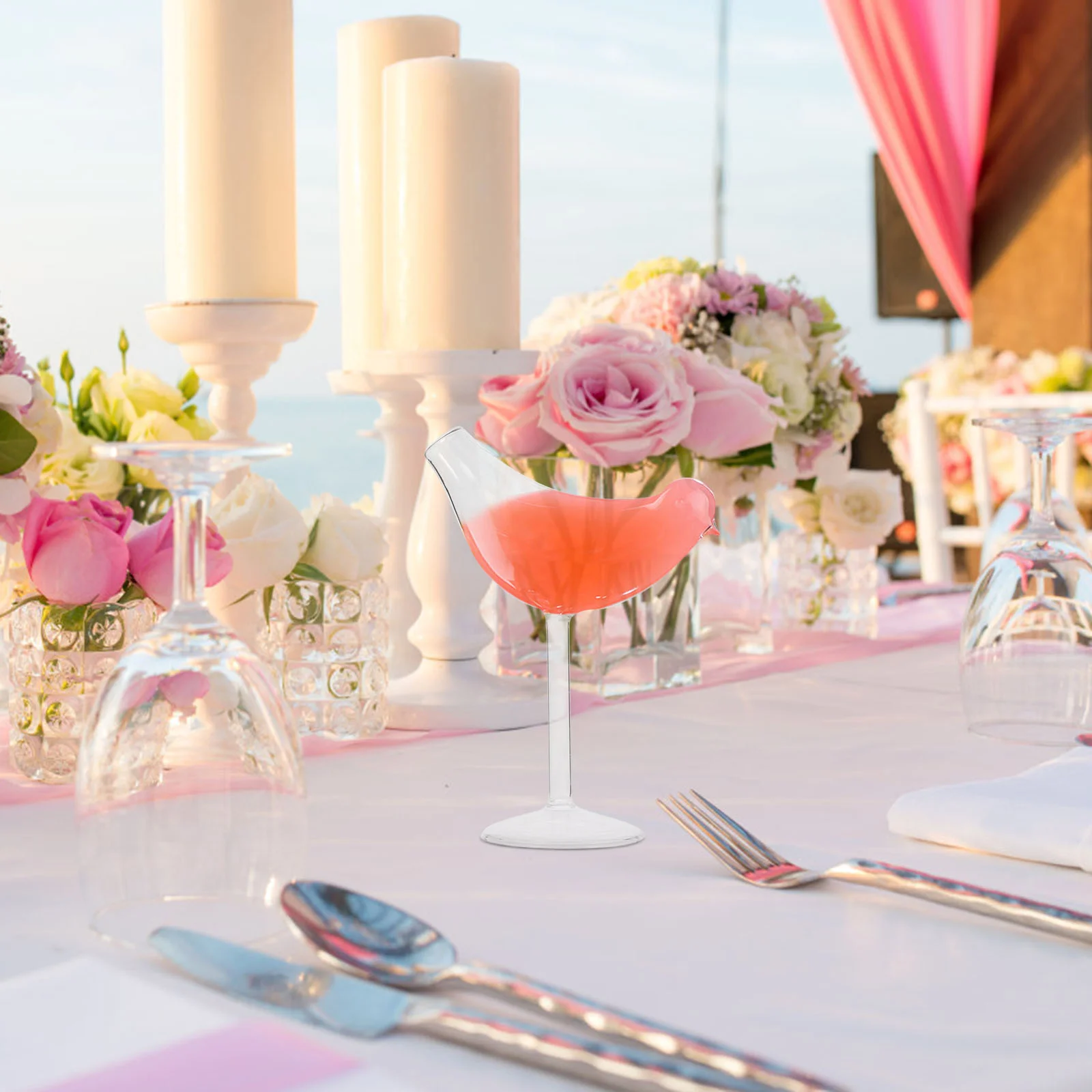 

Glasses Cocktailgoblet Bird Cup Champagne Martini Cupscoupe Drinking Shaped Whiskey Mug Clear Beverage Flutes Drink Bar Set Red