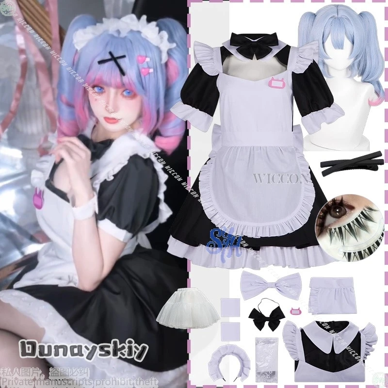 Фото Аниме игровой проект Sekai косплей Mikuuu костюм с кроличьим отверстием Kawaii Jirai Kei японское платье горничной для девочек прекрасная маскировка Лолиты №1