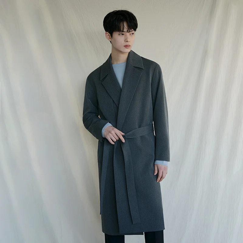 Мужская Повседневная ветровка средней длины трендовая Длинная до колена в