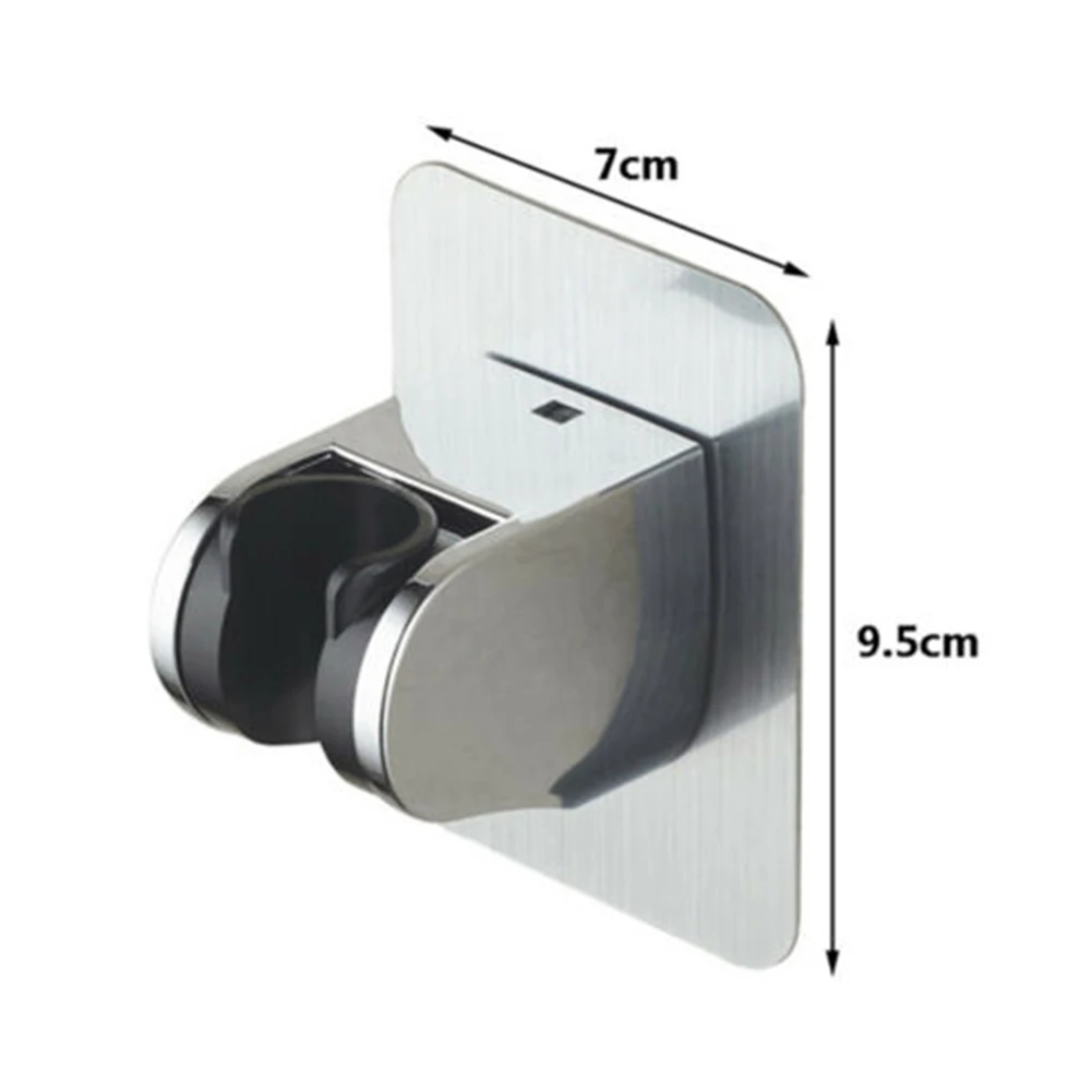 

High Quality Bathroom Shower Bracket 9.5x7x6cm ABS+metal Adjustable Direction Fit Smooth Surfaces Punching-free