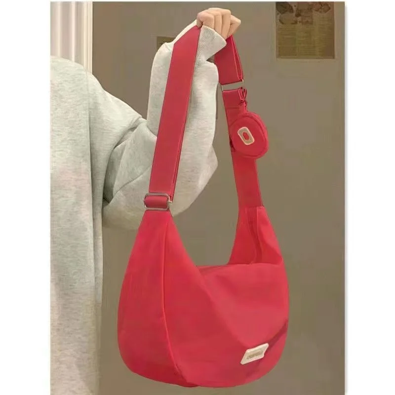 Shoulder Bag For Women 2023 Fashion Nylon Waterproof Canvas Bag Dumpling Bag Nylon Shoulder Bag Crossbody Bag Casual Handbag