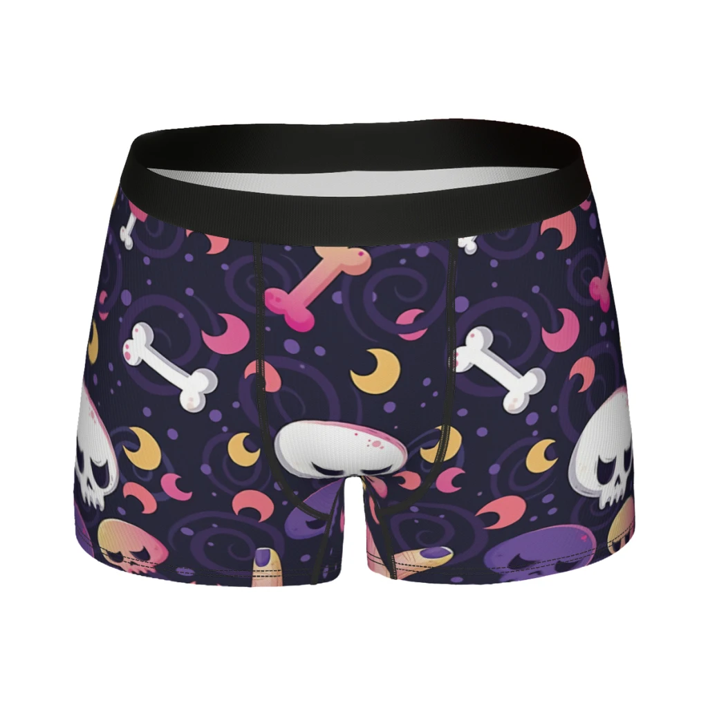 

Halloween Pattern Skull Bones Fingers Man's Boxer Briefs Underwear Skull Style Highly Breathable High Quality Sexy Shorts Idea