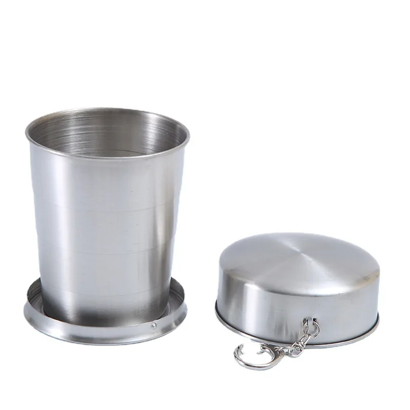 

75ML 150ML 250ML Stainless steel folding cup retractable cup Collapsible blackjack cup Teacups Teaware folding glass