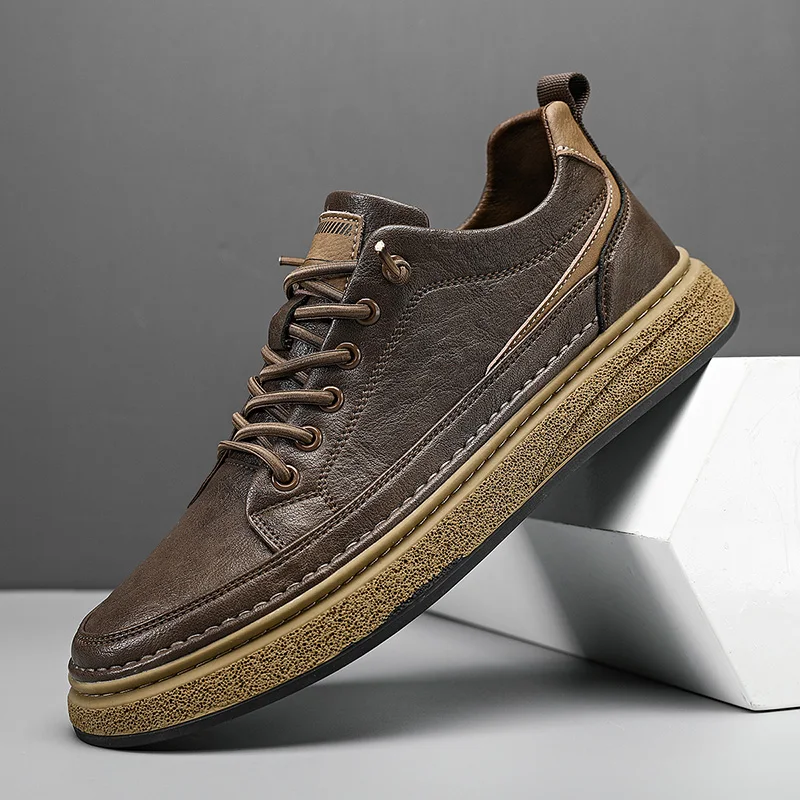 

Thick-soled Non-slip Rubber Outsole Man Shoes 2022 Autumn Men Casual Shoes Fashionable and Comfortable Breathable Business Shoes