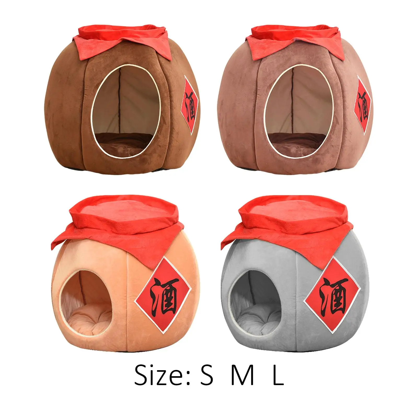 

Cats Warm House Dogs Tent Crate Removable Cushion Self Warming Cave Pet Bed