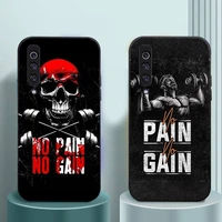 no pain no gain gym fitness phone case for samsung galaxy a s note 22 52 21 20 53 51 71 12 13 10 32 50 fe s ultra plus