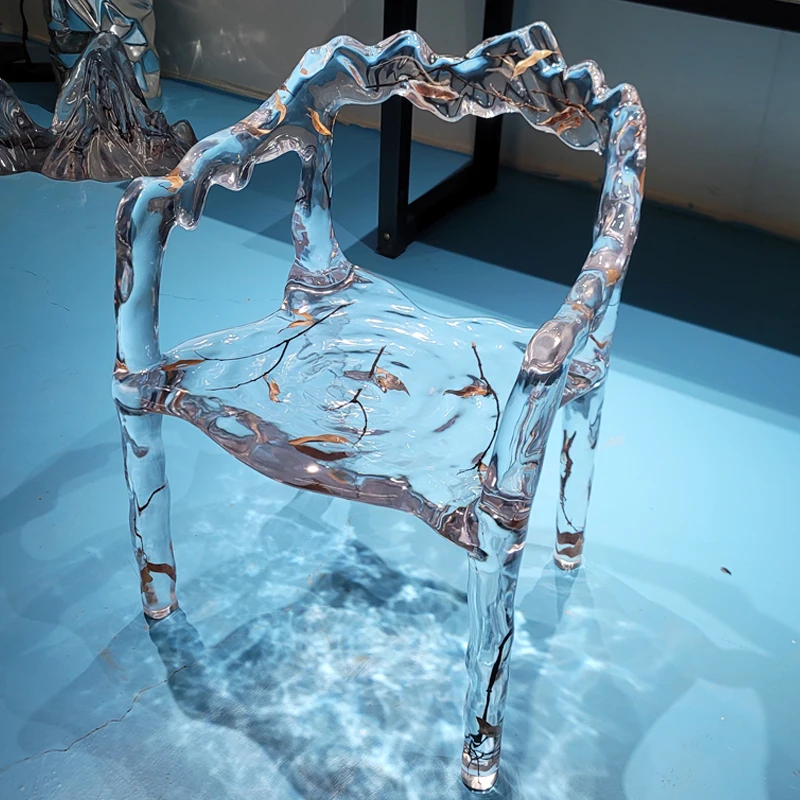 

Modern light luxury original transparent chair restaurant hotel villa home high-end landing creative resin fashion dining chair