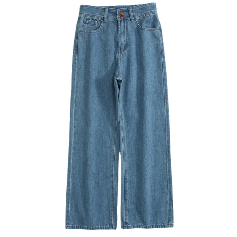 High Waisted Jeans Women Korean Version Straight Fit Cropped Casual Long Pants Streetwear 2023 Spring/summer New Women Clothing