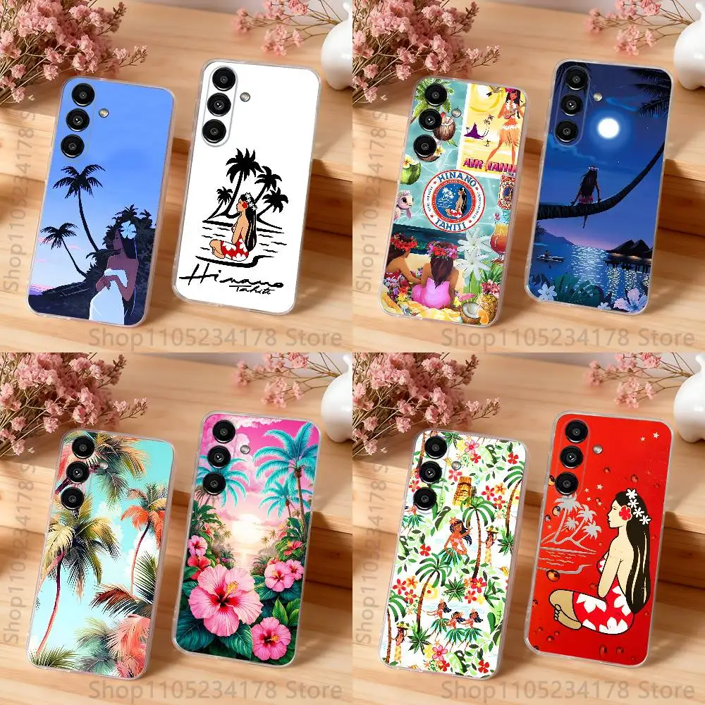 Фото Чехол для телефона Hinano Tahiti Girl Beach для Samsung S30, S25, S24, S23, S21, S22, S20, S10, 5G, FE, Lite, Plus, Ultra, прозрачный чехол №1