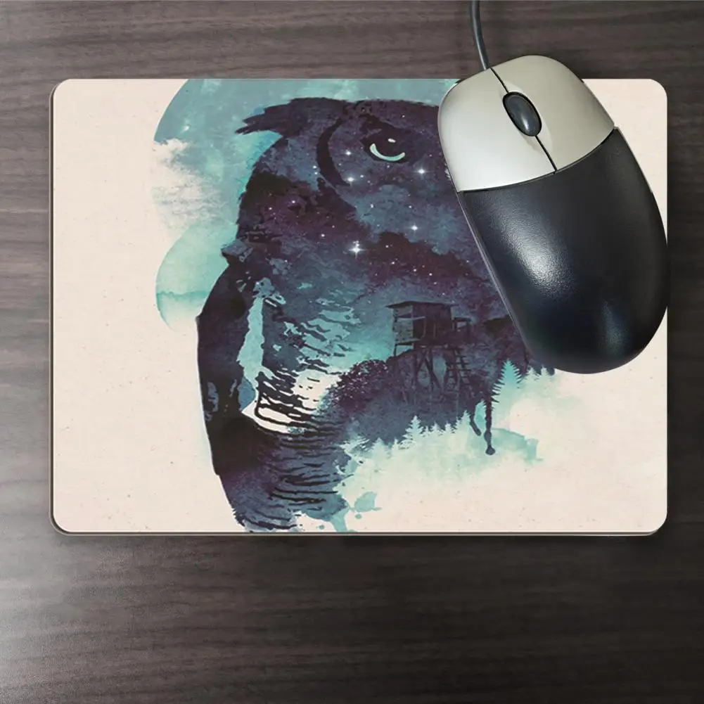 Резиновый Удобный Компьютерный коврик для мыши с рисунком Совы акварелью легкий
