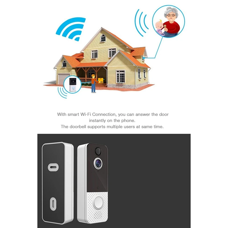 Беспроводной видеодомофон 1080P с сигналом пассивным ИК датчиком движения ночным