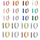 Женские серьги-кольца из серебра 2022 пробы, 20 цветов