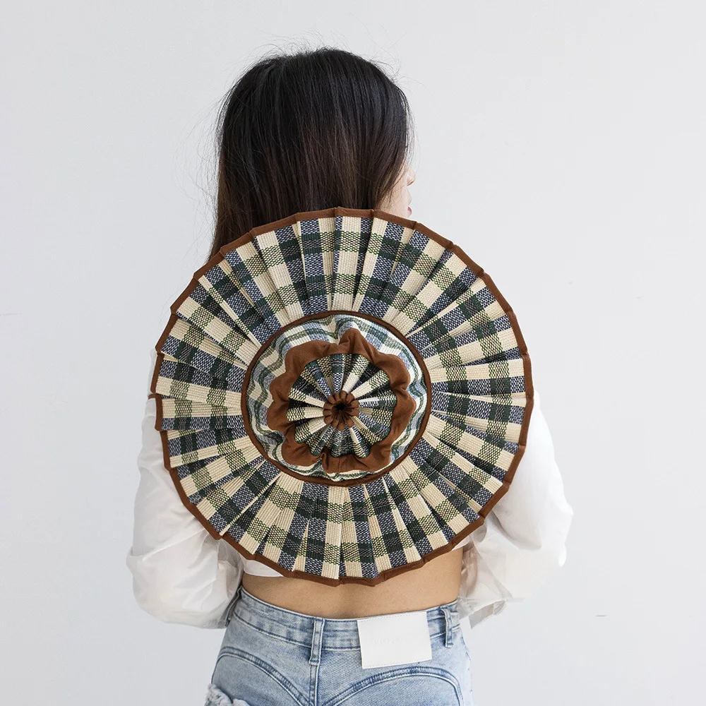 USPOP Модная Складная плиссированная соломенная шляпа с широкими полями