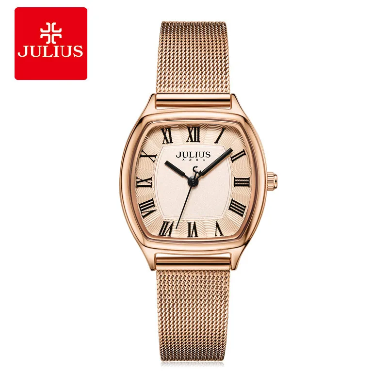JULIUS Hot-sale Watch Popular Ancient Roman Waterproof Small Dial Watches Ladies Sport Dress Pink Dial Wrist Watch Clock Relogio