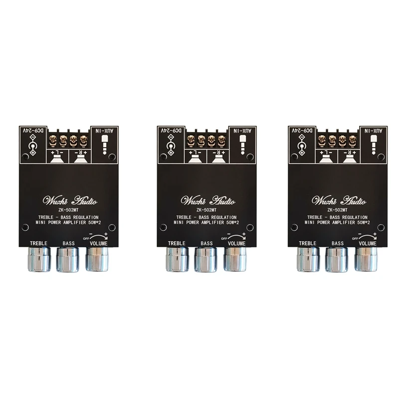 

AYHF-3X ZK-502MT Bluetooth 5.0 Subwoofer Amplifier Board 2.0 Channel High Power Audio Stereo Amplifier Board 2X50W Bass AMP